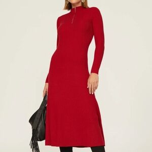 Jason Wu Rent the Runway Red Quarter Zip Dress Sz S $290